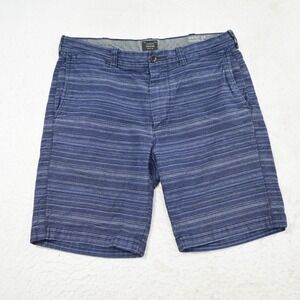 J.Crew Stanton Shorts Mens 32 Blue Striped Cotton‎ Casual 9 Inch Inseam